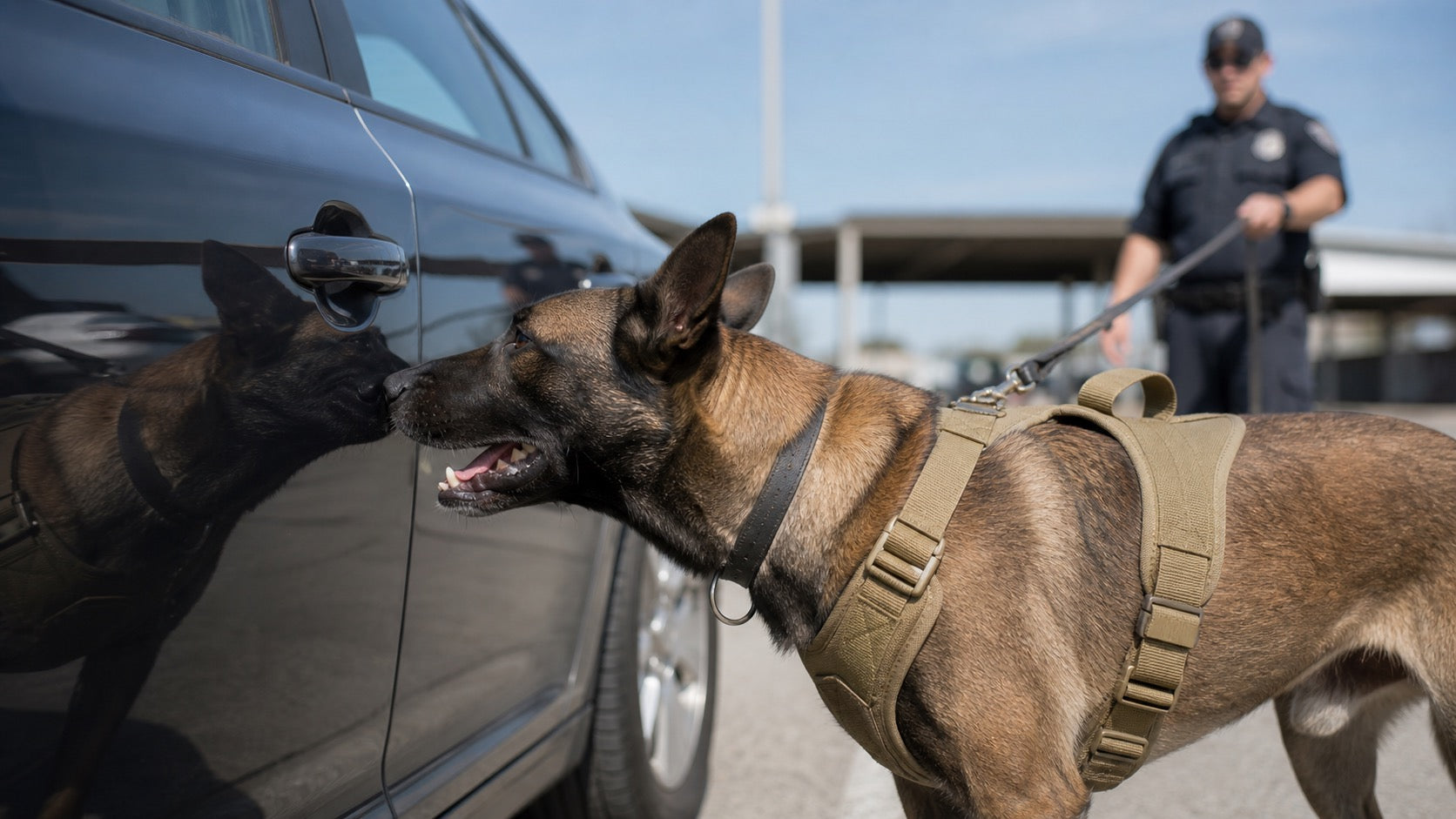 Open or closed mouth in detection dogs
