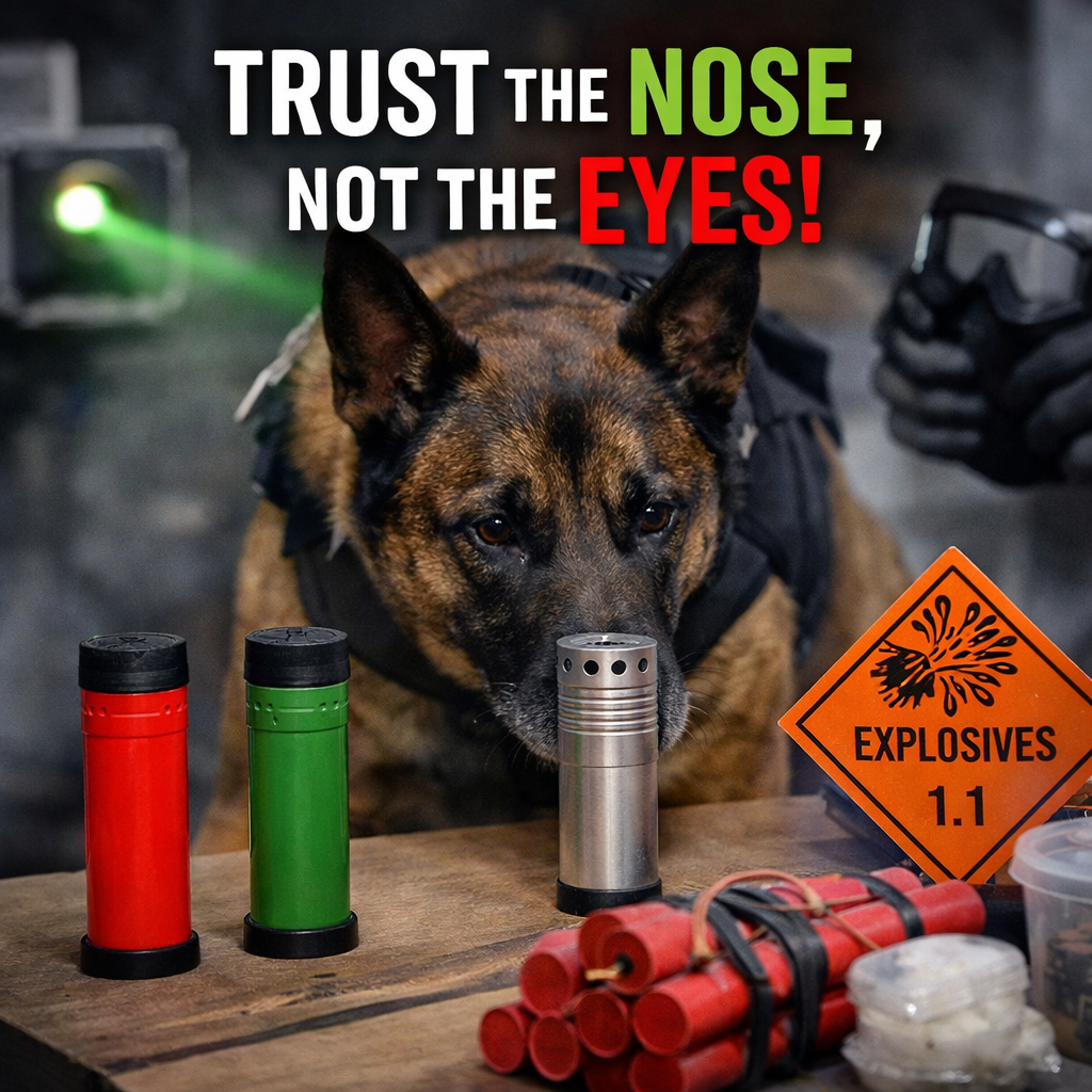 Trust the nose, not the eyes: visual bias in detection dog training