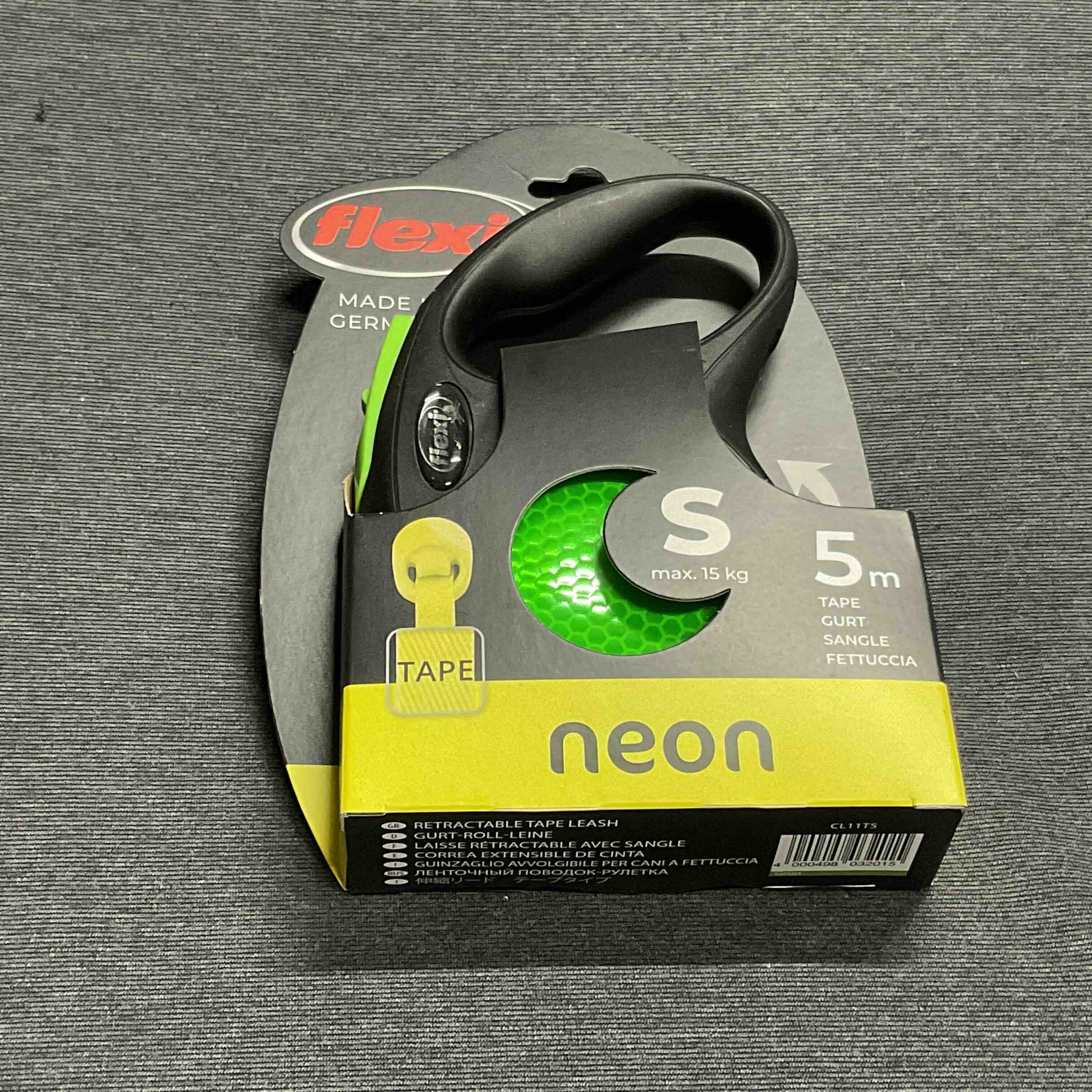 La laisse à ruban rétractable Flexi New Neon S – 5 mètres