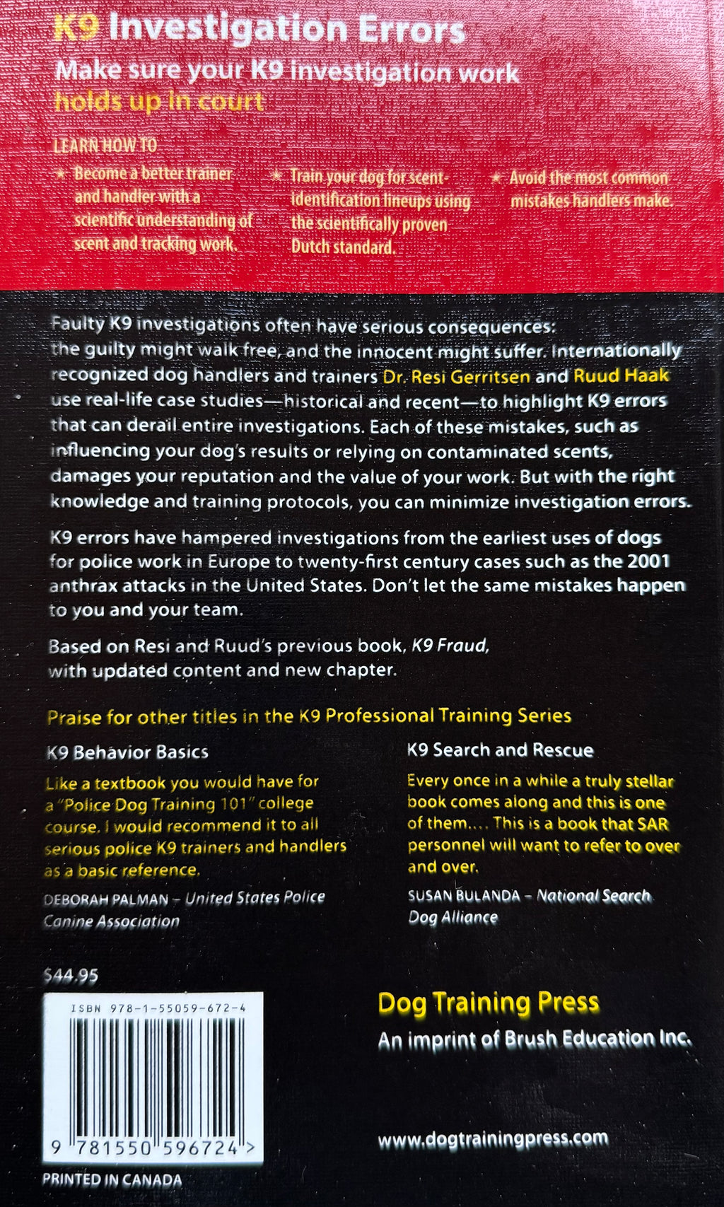 Livre les bases du comportement K9