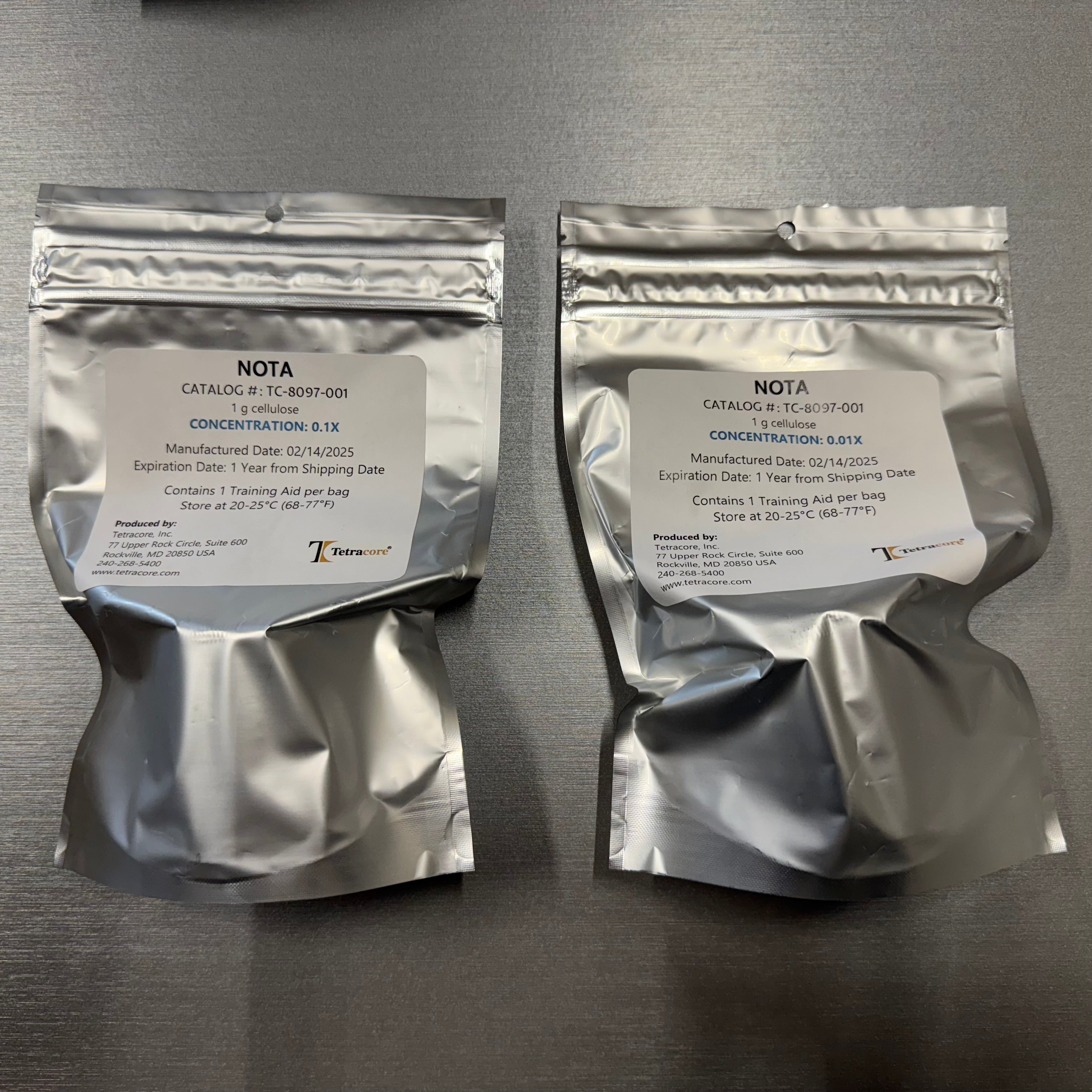 NOTA – odeur unique d’entraînement et de calibration