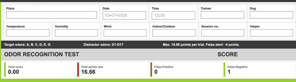 DATASHEET  Odor Recognition Test