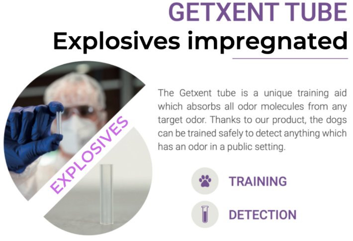 GetXent tubes (bag of 10 tubes) impregnated with explosive - narcotic or other odors) - Simon Prins